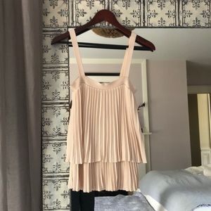Club Monaco Blush Pleated Sweater Top